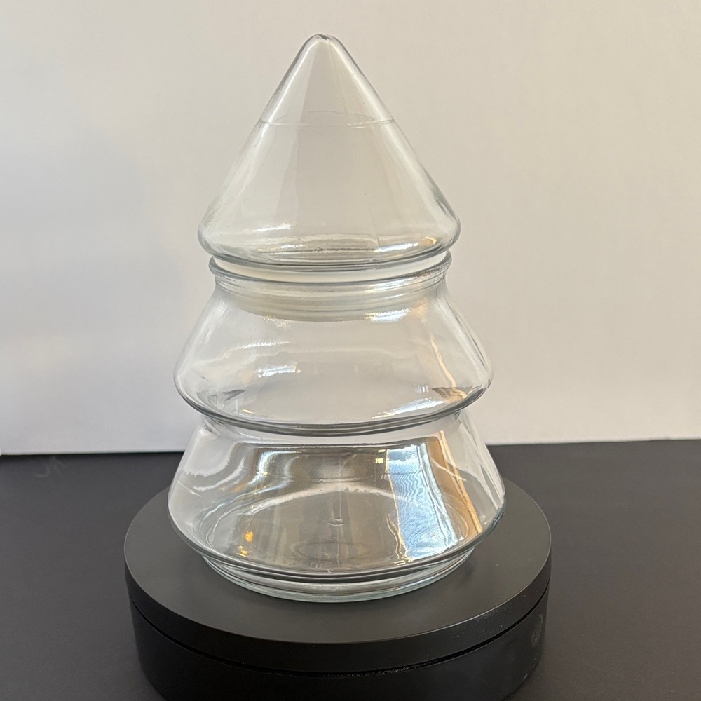 Anchor Hocking Clear Glass Christmas Tree-Shaped Jar